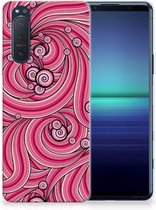 Back Case TPU Siliconen Hoesje Sony Xperia 5II Smartphone hoesje Swirl Pink
