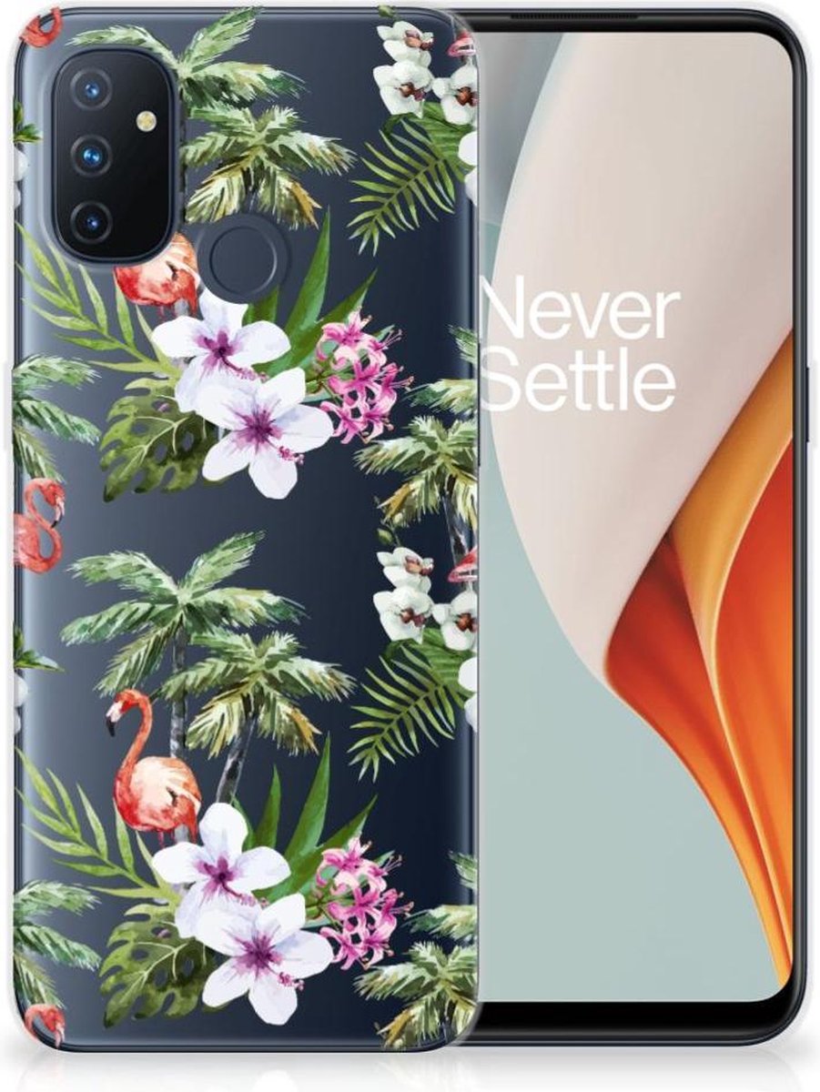 OnePlus Nord N100 TPU Hoesje Flamingo Palms