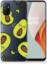 GSM Hoesje OnePlus Nord N100 Backcase TPU Siliconen Hoesje Transparant Avocado Singing