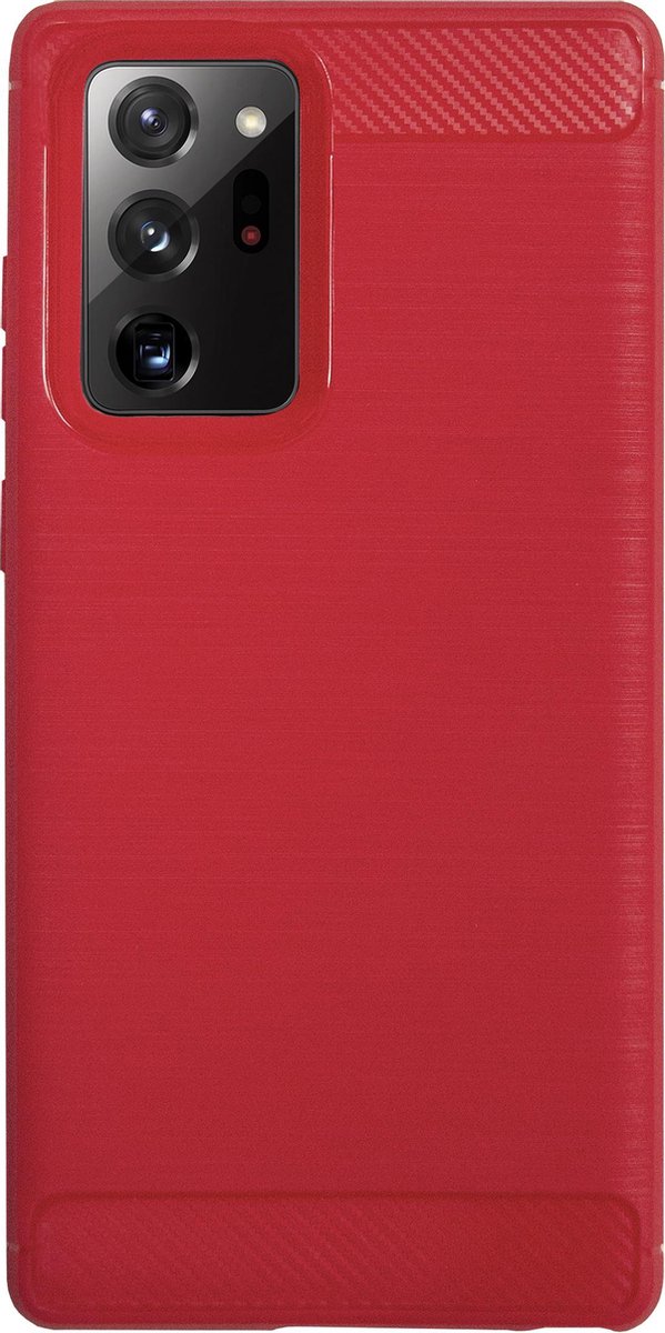 BMAX Carbon soft case hoesje geschikt voor Samsung Galaxy Note 20 Ultra / Soft cover / Telefoonhoesje / Beschermhoesje / Telefoonbescherming - Rood