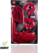 3BMT - Erotische set - handboeien, zweepje en lingerieset - rood