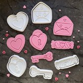 Valentijn Uitstekers Set / Fondant Stempels / Koekjes Vormen - 5 Stuks