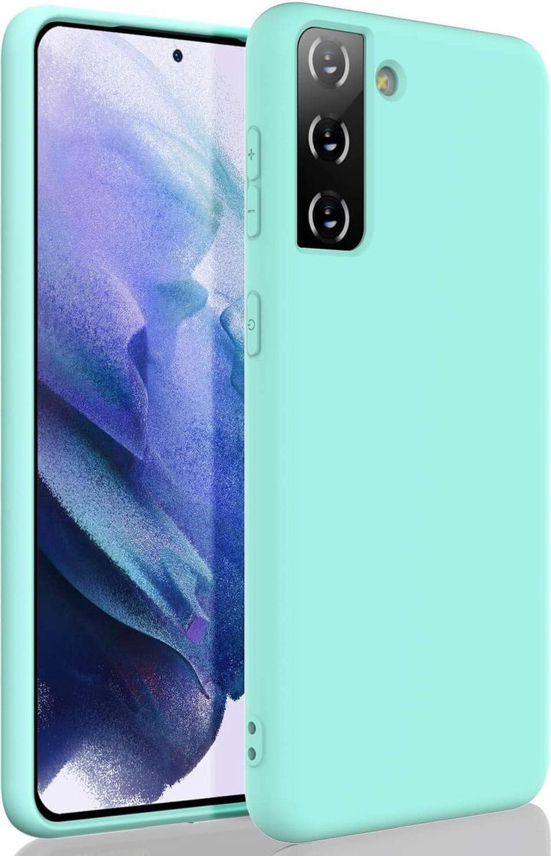 HB Hoesje Geschikt voor Samsung Galaxy S21 - Turquoise - Siliconen Back Cover