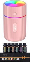 Aroma Dream Diffuser Luchtbevochtiger Roze 240 ML voor Aromatherapie – Humidifier – Incl. Giftbox Etherische Olie