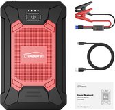 Yaber 12V Jumpstarter - 800A - 4 in 1 jumpstarter - Accu booster - Powerbank - Zaklamp met nood functie - IP66 - 4.0L Benzine 2.0L Diesel