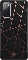 Samsung S20 FE hoesje - Marble | Marmer grid | Samsung Galaxy S20 case | Hardcase backcover zwart