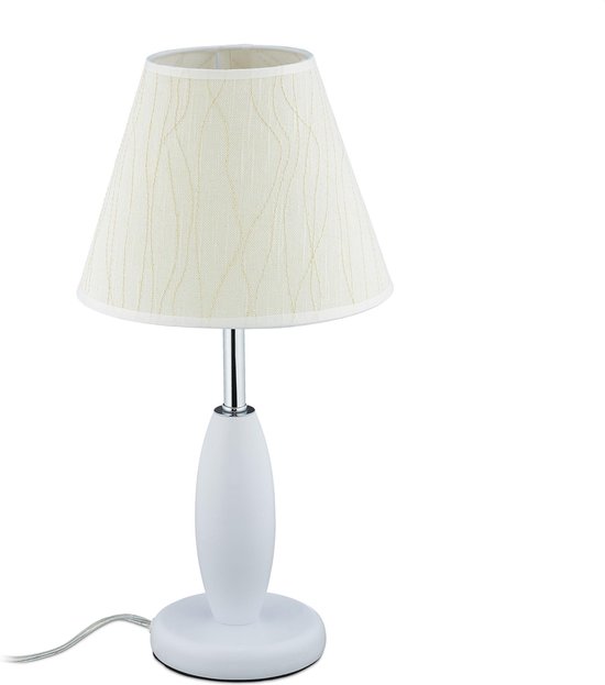 Jong Maar account Relaxdays vintage tafellamp - nachtlampje volwassenen - woonkamer - met  lampenkap - beige | bol.com