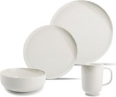 ONA Lily - Servies Set - 16 delig - Stoneware servies - 4 Personen - Wit/Groen
