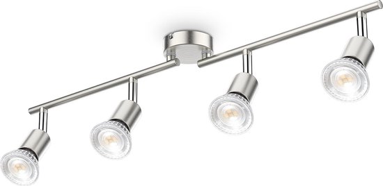 B.K.Licht - LED Opbouwspots met 4 lichtpunten - GU10 fitting - draaibare opbouwspots - plafondspots - incl. 4x GU10 - 4.000K - 400Lm