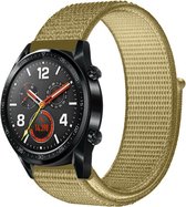 Nylon Smartwatch bandje - Geschikt voor  Huawei Watch GT nylon band - olijf - 42mm - Horlogeband / Polsband / Armband