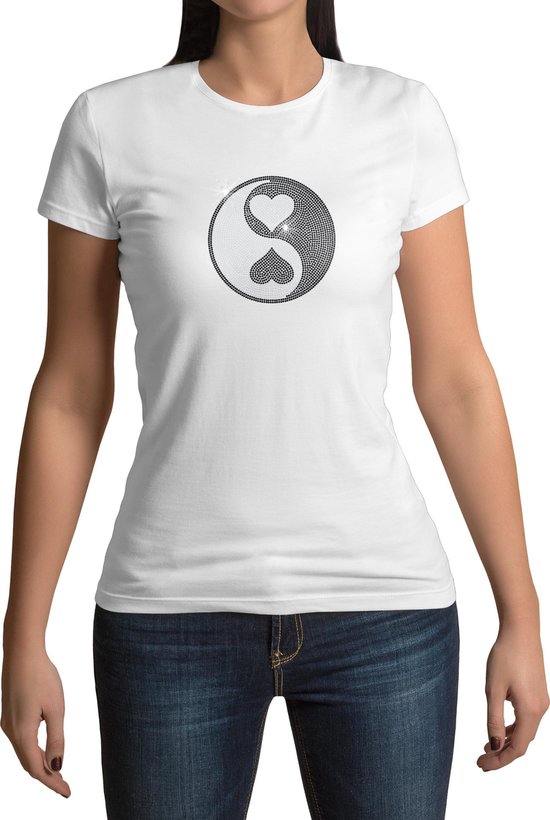 YinYang T-shirt - Dames - Maat L - Wit