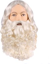 Kerstman Baard en Pruik Luxe | Kerstman baard | Baard met vaste snor