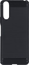 Brushed Backcover Sony Xperia 10 II hoesje - Zwart