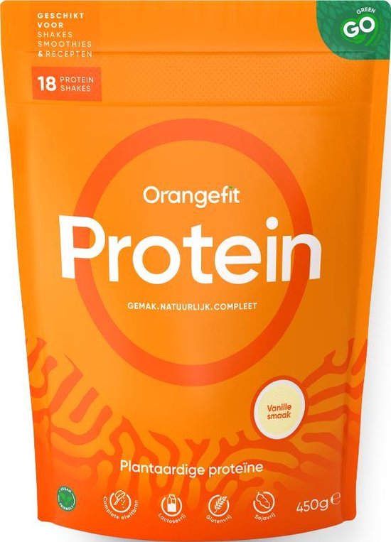 Orangefit Plantaardige Eiwitshake / Vegan Protein – Vanille – 450 gram