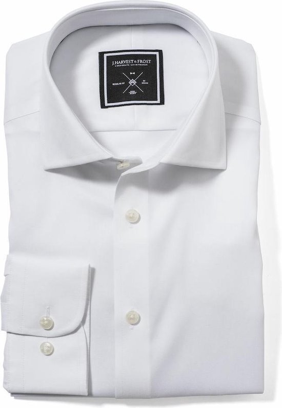 Strijkvrij overhemd - J. Harvest & Frost - Black Bow - Slim fit - Wit