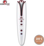 Cenocco Beauty: Professionele Draadloze Oplaadbare Automatische Krultang - Wit - Professionele Draadloze Krultang - °C 140 - 200 - USB Oplaadbaar