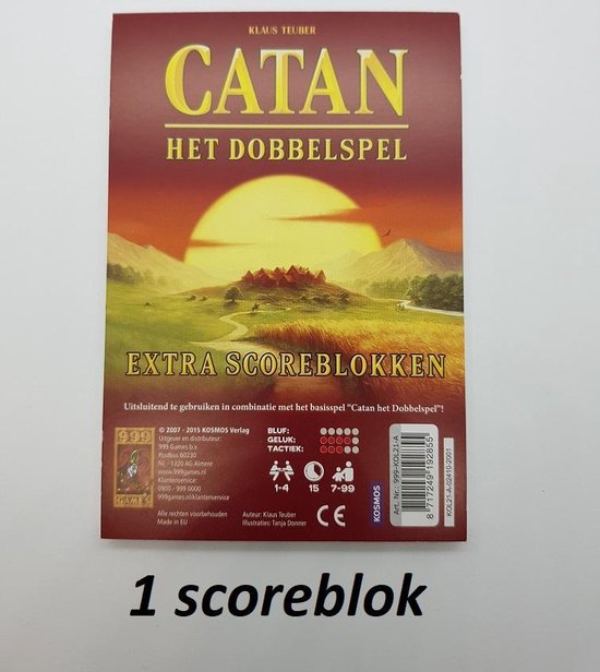 Afbeelding van het spel Dobbel Catan Scoreblok - PER STUK