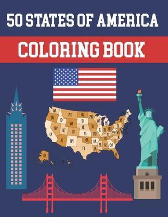 50 States Of America Coloring Book - cover