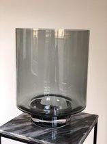 Fidrio - Cylinder Vaas - Glas grijs hoog - Rond