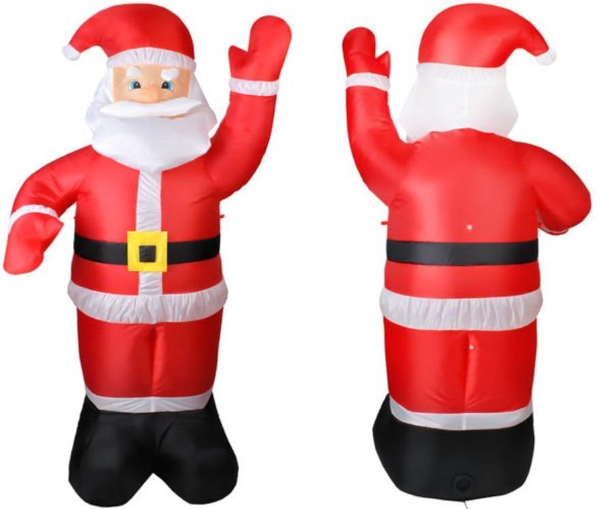 Kerstfiguur - Opblaasbaar - LED-verlichting - Rood