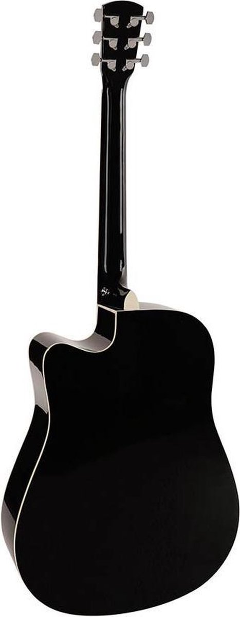 MAX ShowKit Guitare Électrique Acoustique avec Support de Guitare et  Repose-Pied - Bois