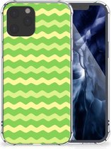 Smartphone hoesje iPhone 12 Pro Max Beschermhoesje met transparante rand Waves Green
