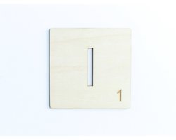 HOUTEN WANDDECORATIE / WOODEN WALL DECORATION - MUURDECORATIE / WALL ART - Letter tegel I / Tile I - 11 x 11cm - LICHT HOUT / NATURAL WOOD - WOORDFEUD / WORDFEUD - LETTERSPEL - SPELBORD - SCRABBLE - NAAMBLOKJES - LETTERBLOKKEN