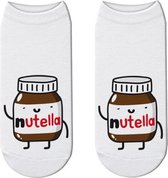 Fun sokken korte Nutella sokken met gezicht en chocolade armpjes en beentjes (32052)
