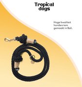 Hondenriem – Tropical Dogs hondenriem – Katoenen hondenriem – Zachte en milieuvriendelijke hondenriem – Zwart – Tropical Leash hondenriem