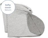Doomoo Softy Cover - Hoes voor Klein Voedingskussen Softy - Biologisch Katoen -  150 cm - Classic Light Grey