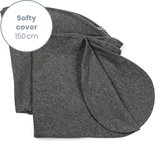Doomoo Softy Cover - Hoes voor Klein Voedingskussen Softy - Biologisch Katoen - 150 cm - Chine Anthracite