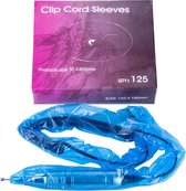 Beschermfoliehoes voor nagelfrees handvat 5x80 cm / 125 stuks blauw, pedicure, manicure, tattoo, kapper, Hygiëne hoes, beschermhoes voor frees
