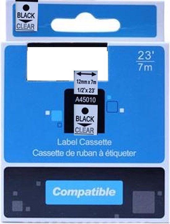 ASHATA Labeltape, Reservebandcassette, 9 Mm Tape Cartridge Voor Labelprinters Kl 60 120 170 780 820 Cw L300 Zwart Op Transparant 3459728119