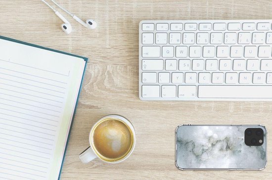 Coque de téléphone robuste iPhone 12 Pro Max coque de téléphone avec bord transparent peinture gris