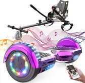 Evercross Hoverboard 6.5 Inch | Flits Wielen | Bluetooth Speaker | LED verlichting | Roze Chroom + Hoverkart Camouflage