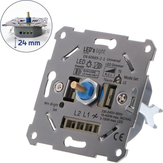 LED dimmer - Inbouw - voor led & halogeen - 0W-400W 230V | bol.com