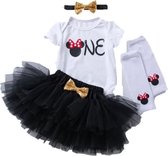 Minnie Mouse, tutu, verjaardagset, zwart/rood, one, 1 jaar (mt 80/86)