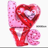 ballon LOVE Valentijn, Moederdag, 90x80 cm kindercrea