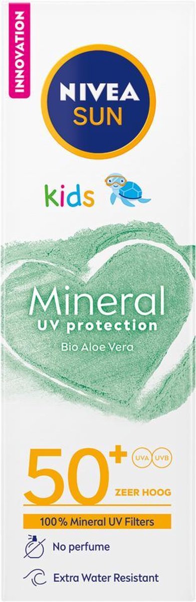 NIVEA SUN Kids Mineral Zonnebrand Crme Gezicht SPF50+ - Baby & Kinderen -  50ML | bol