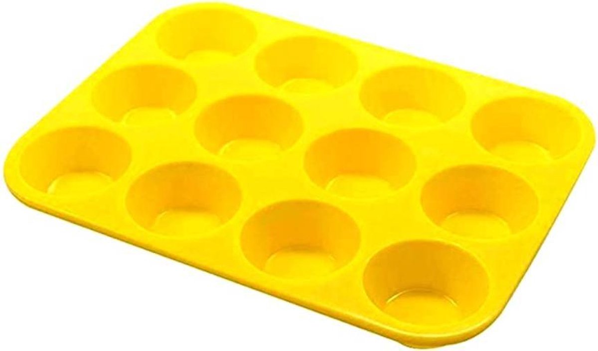 ZijTak - bakvorm - cupcake vorm - 12 stuks - silicone - muffinbakvorm - muffin - gratis verzending - geel