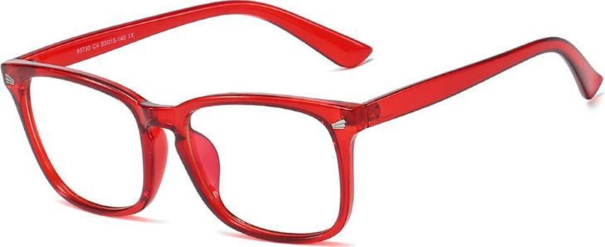 Kinder Computerbril - Anti Blauwlicht Bril - Klassiek - Rood