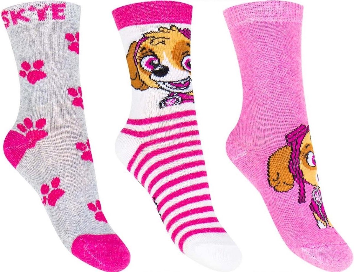 Diff filles 6er Pack Tailles Nickelodeon Paw Patrol Skye chaussettes pour enfants 