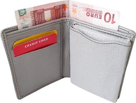 Creditcardhouder Leer - Grijs - Portemonnee - Wallet - Pasjesmapje - OV kaarthouder - Pasjeshoes