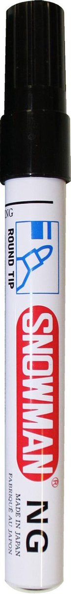 Snowman marker NG zwart permanent met ronde punt (12 stuks)