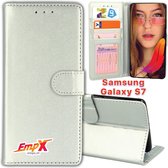 EmpX Telefoonhoesje - Book Case - Geschikt Voor Samsung Galaxy S7 - Zilver