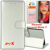 EmpX Telefoonhoesje - Book Case - Geschikt Voor Huawei Acsend Mate 7 - Zilver