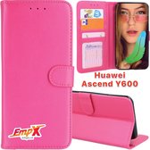 EmpX Telefoonhoesje - Book Case - Geschikt Voor Huawei Ascend Y600 - Roze
