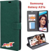 EmpX Telefoonhoesje - Book Case - Geschikt Voor Samsung Galaxy A21s - Groen