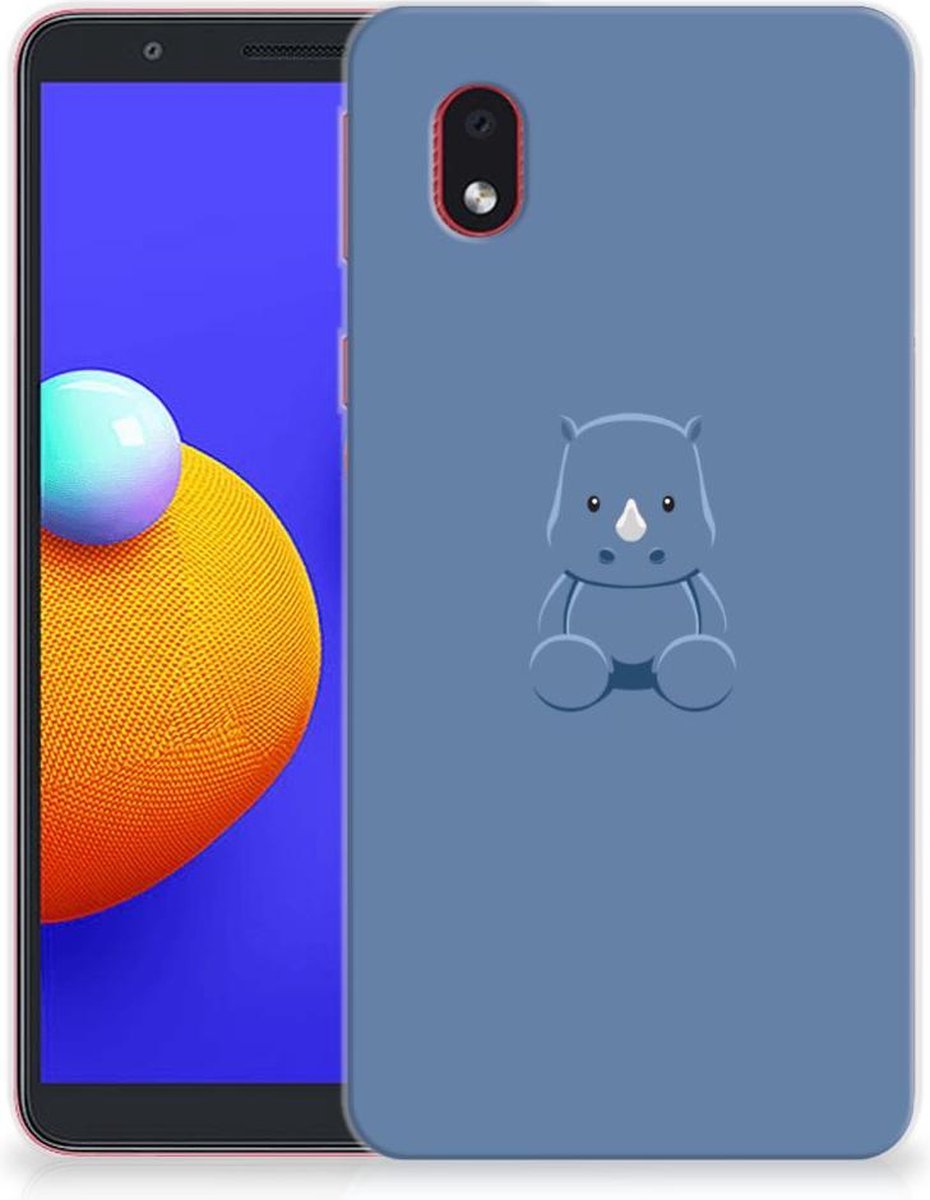Back Cover voor Samsung Galaxy A01 Core Telefoonhoesje met Naam Baby Rhino