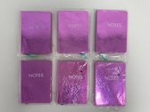 Notitieboekjes set: boekjes met roze holografische print - 6 stuks (A6 papier)